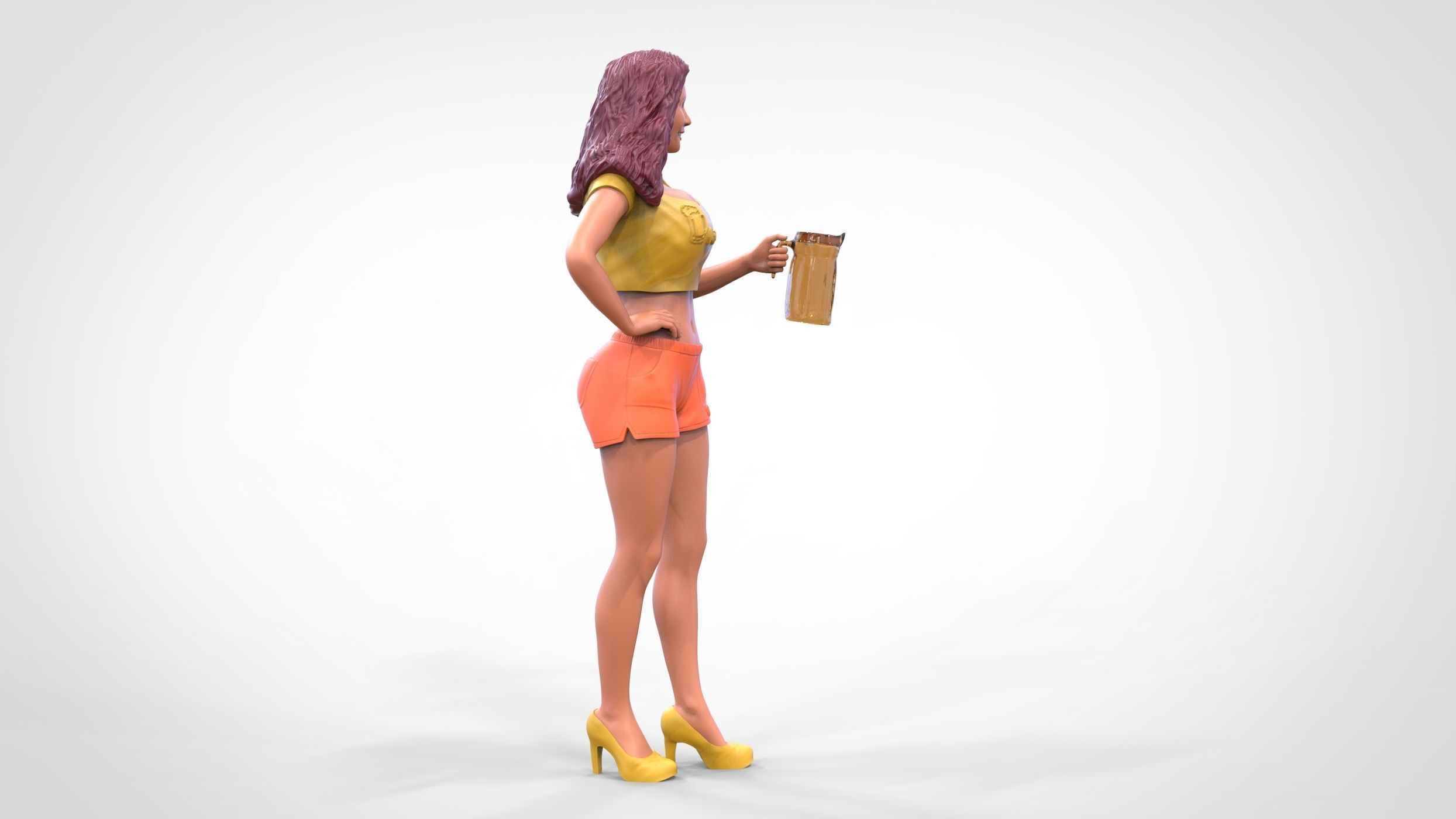 N6 Hooter waitress with beer 3D print model_21