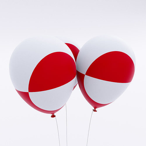 Greenland balloon flag 3d model  Low-poly 3D model
