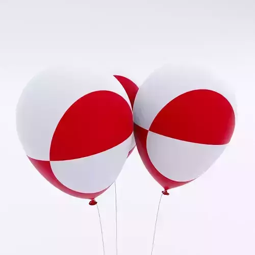 Greenland balloon flag 3d model  Low-poly 3D model