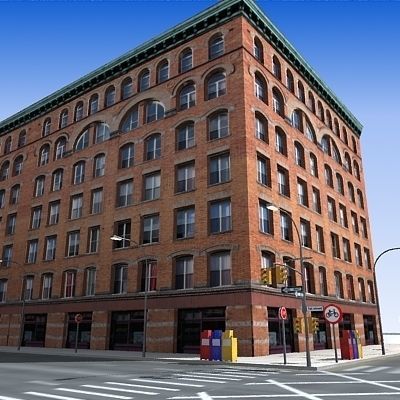 Low poly city block 26 Low-poly 3D model_3