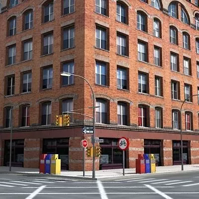 Low poly city block 26 Low-poly 3D model_0