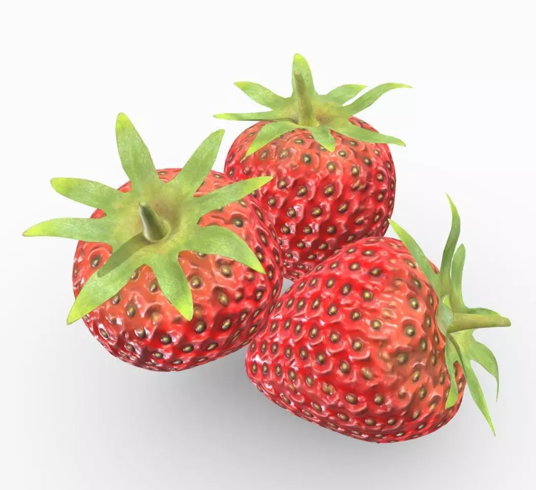 Strawberries three Free 3D model