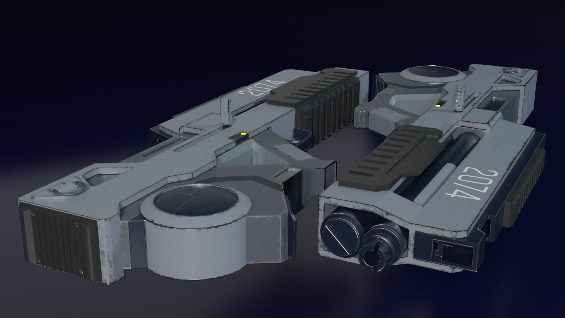 AK2074 Lowpoly PBR Game ready model SCI FI Low-poly 3D model_2