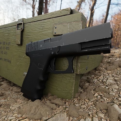 Glock 19 Low-poly 3D model