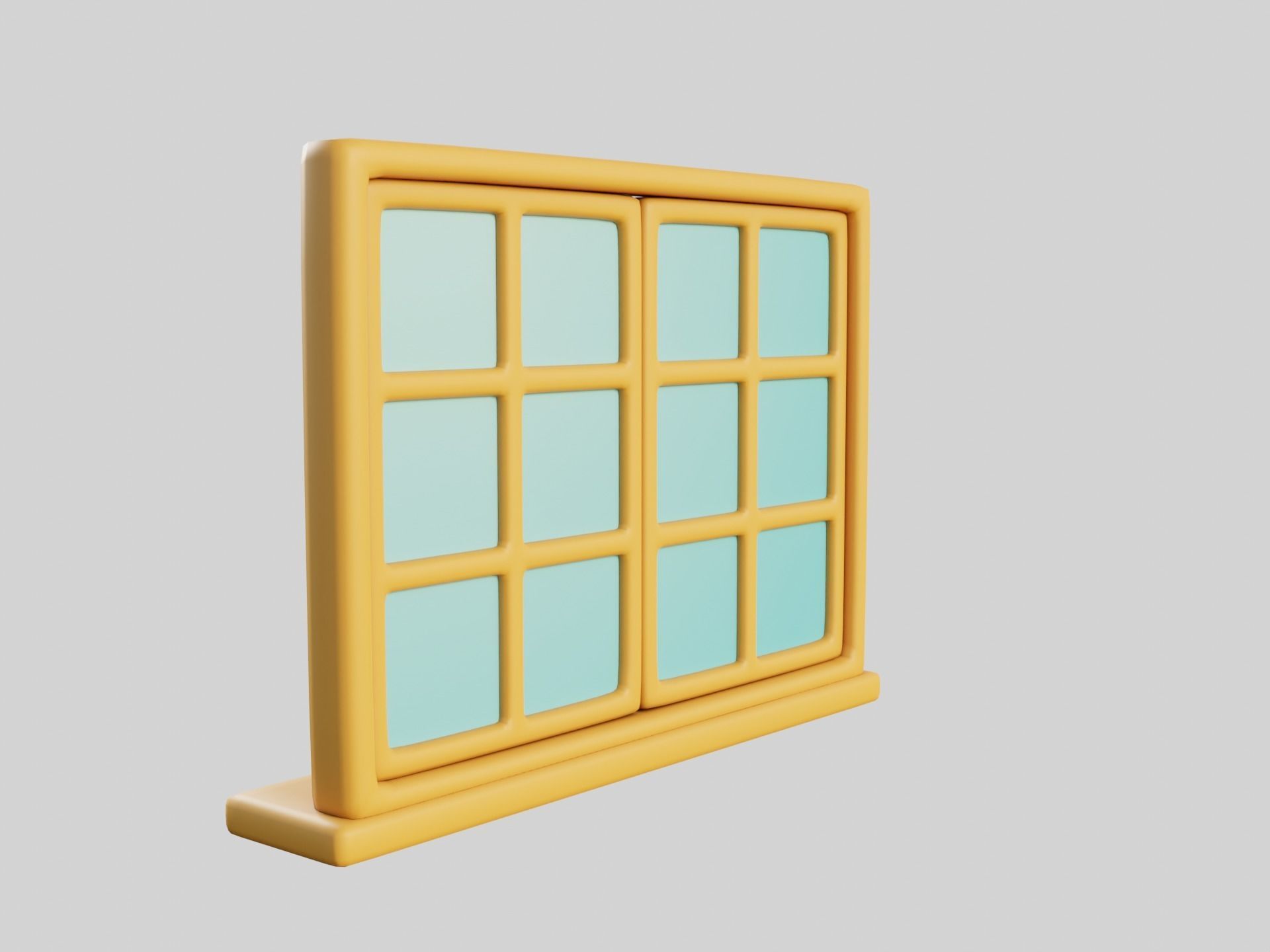 Cartoon Window 29a Low-poly 3D model_6