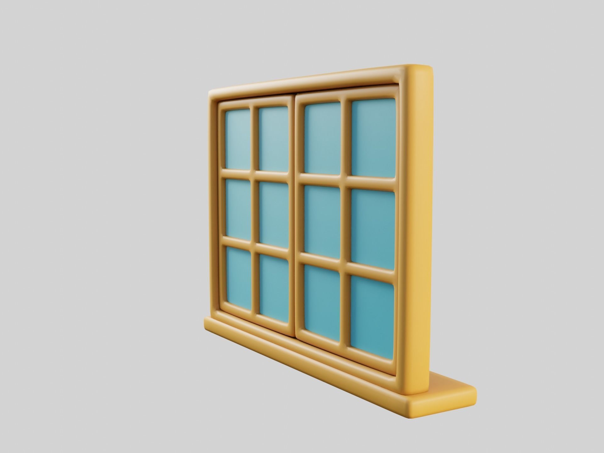 Cartoon Window 29a Low-poly 3D model_3