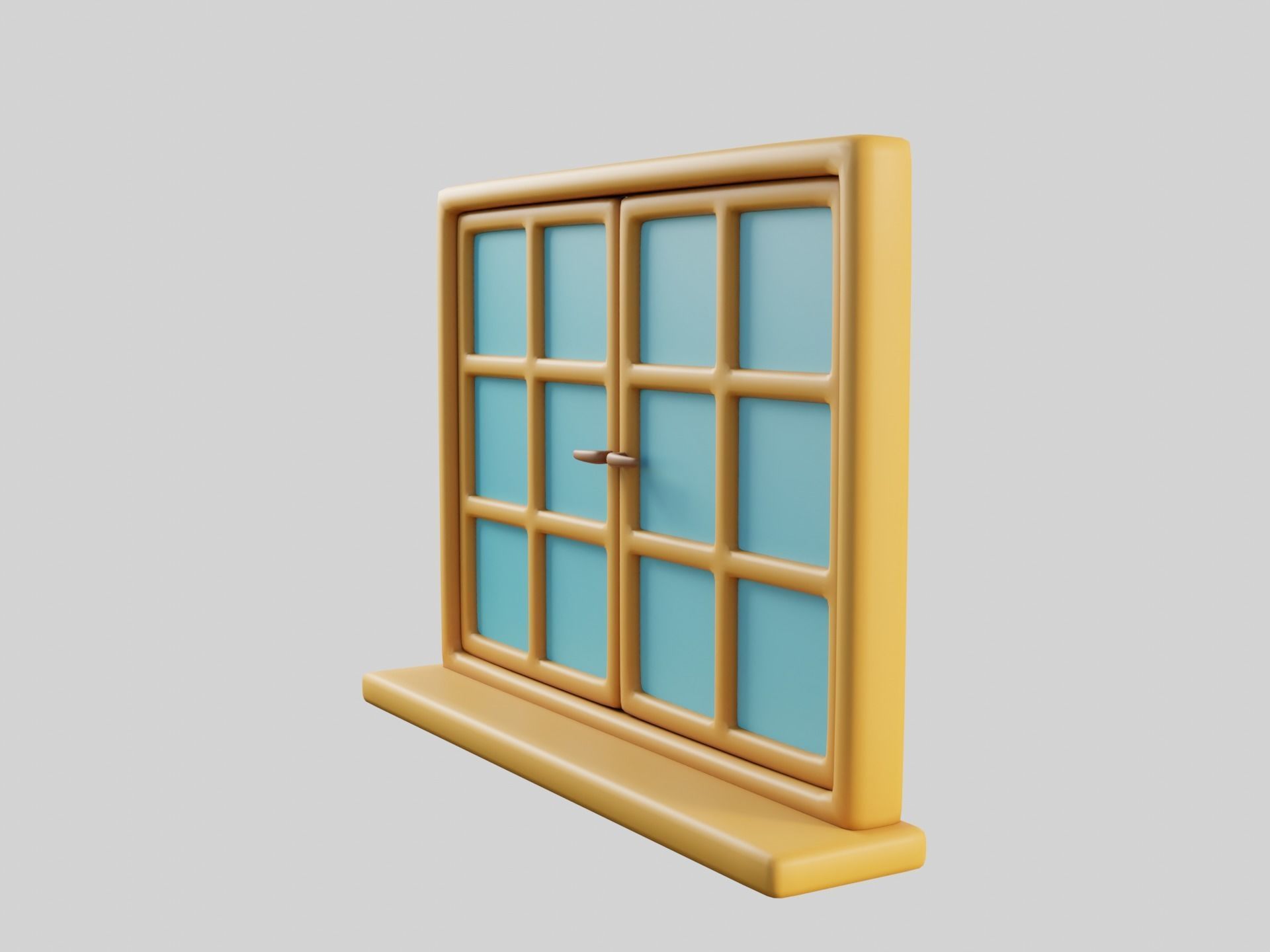 Cartoon Window 29a Low-poly 3D model_8
