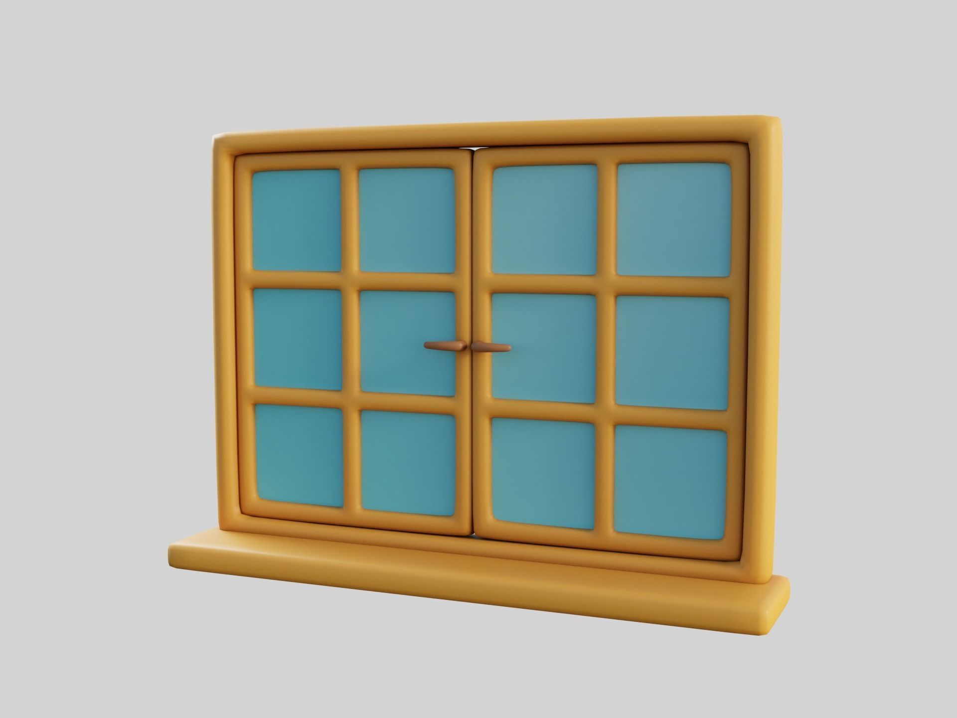 Cartoon Window 29a Low-poly 3D model_9