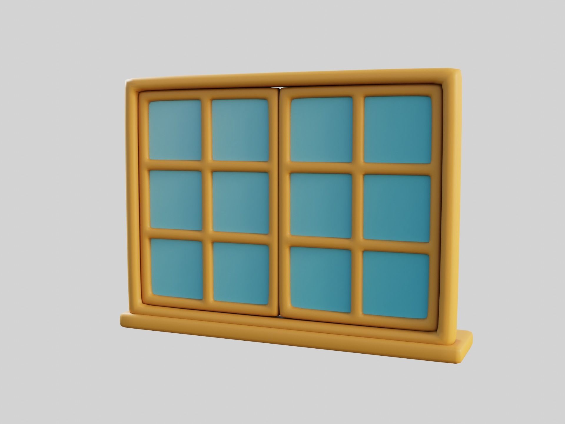 Cartoon Window 29a Low-poly 3D model_4