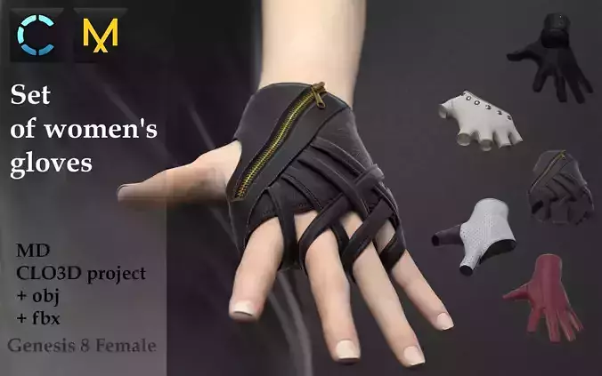 Set of womens gloves