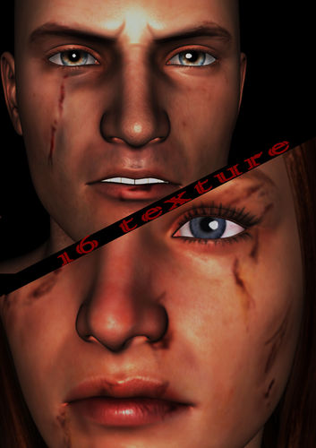 Scar texture set for GENESIS 2 Free 3D model