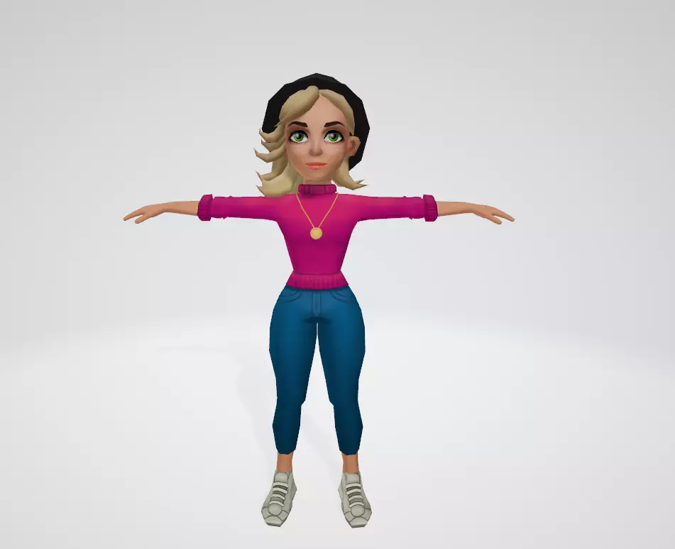 Female character Free 3D model_0