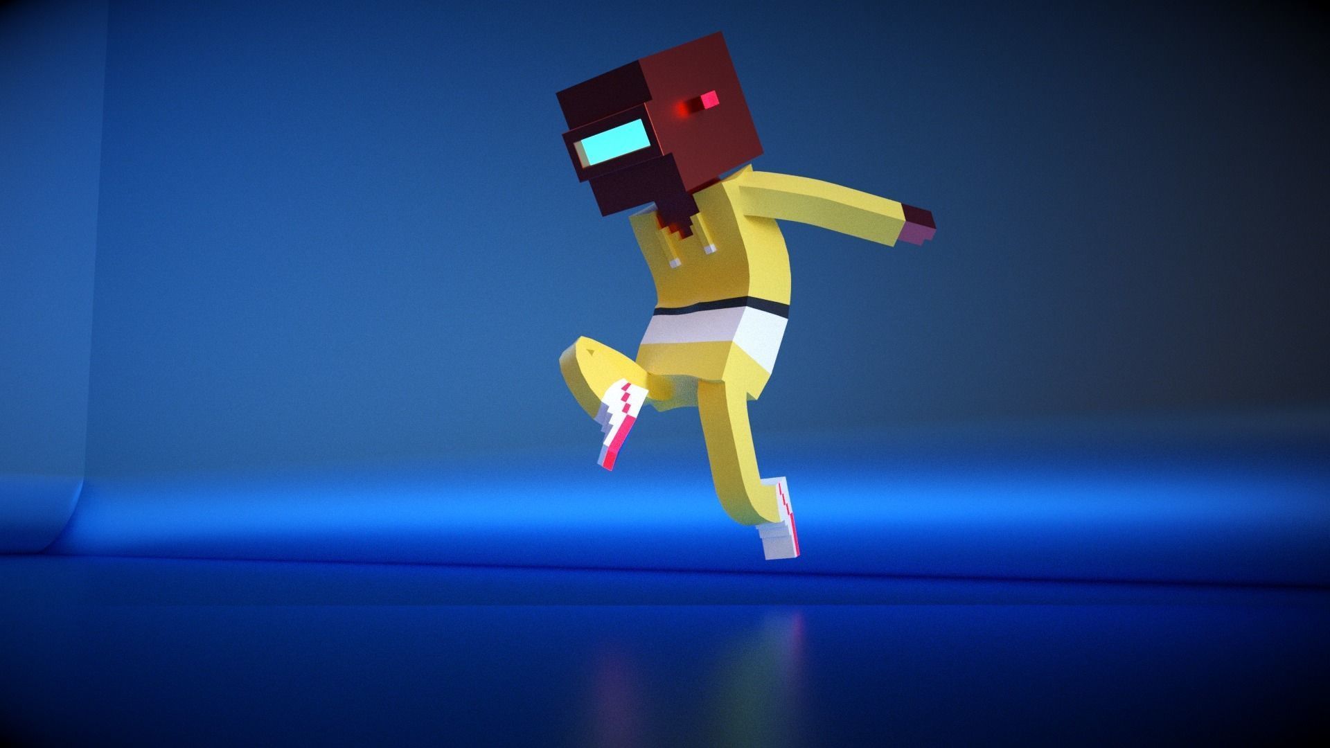 The rigged version of the World Famous Productions  Low-poly 3D model_6