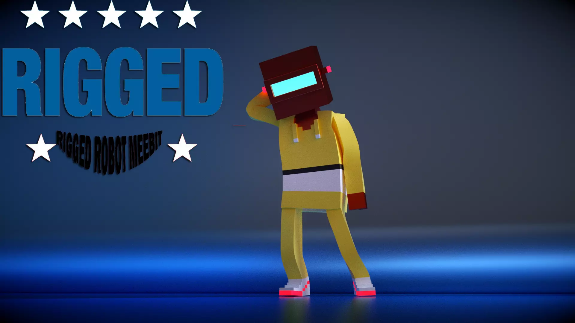 The rigged version of the World Famous Productions  Low-poly 3D model_0