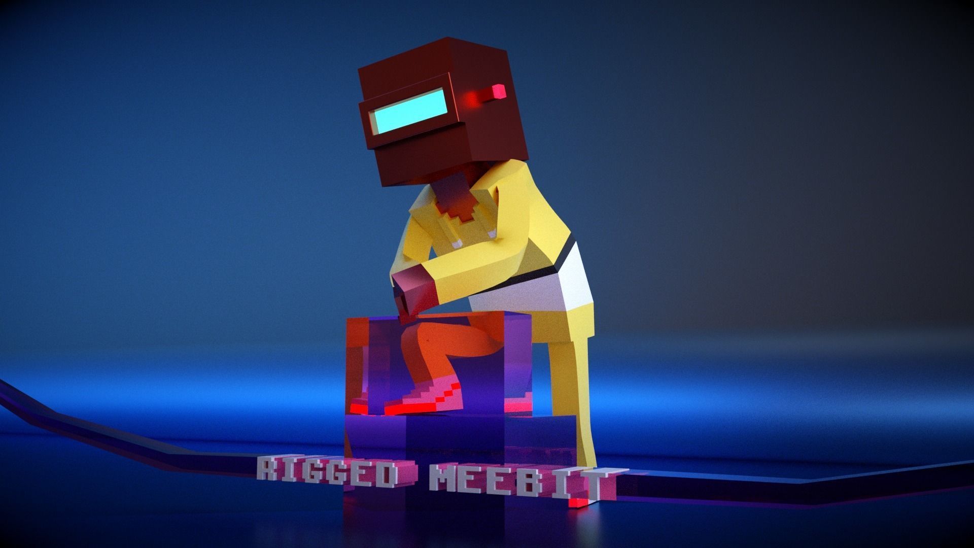 The rigged version of the World Famous Productions  Low-poly 3D model_2