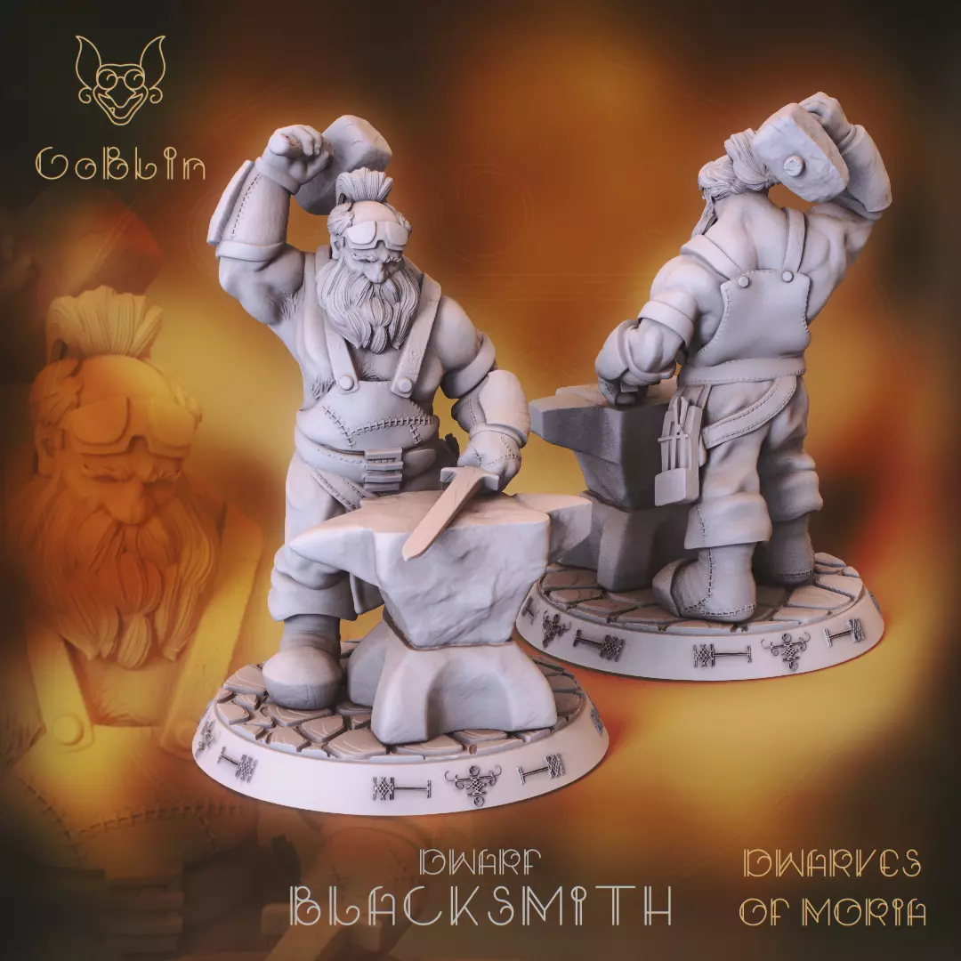 Dwarf Blacksmith - Dwarfs of Moria 3D print model_0