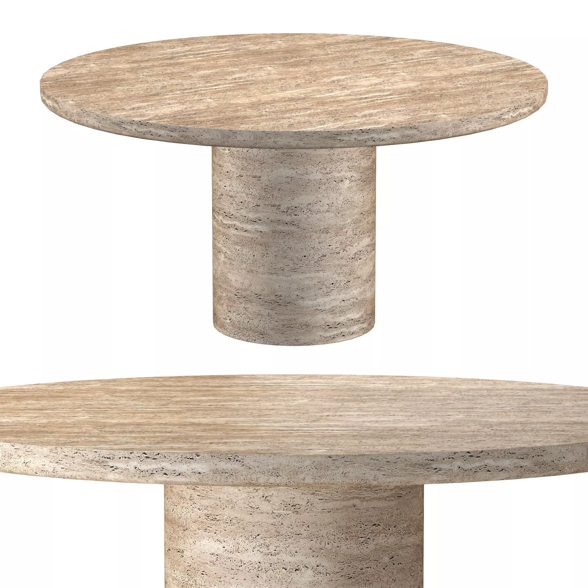 VITOLO CARVED ROUND DINING TABLE 3D model_0