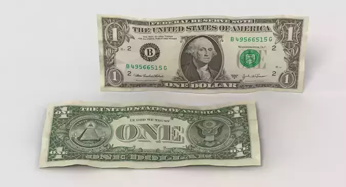Dollar Bill 1 Low-poly 3D model