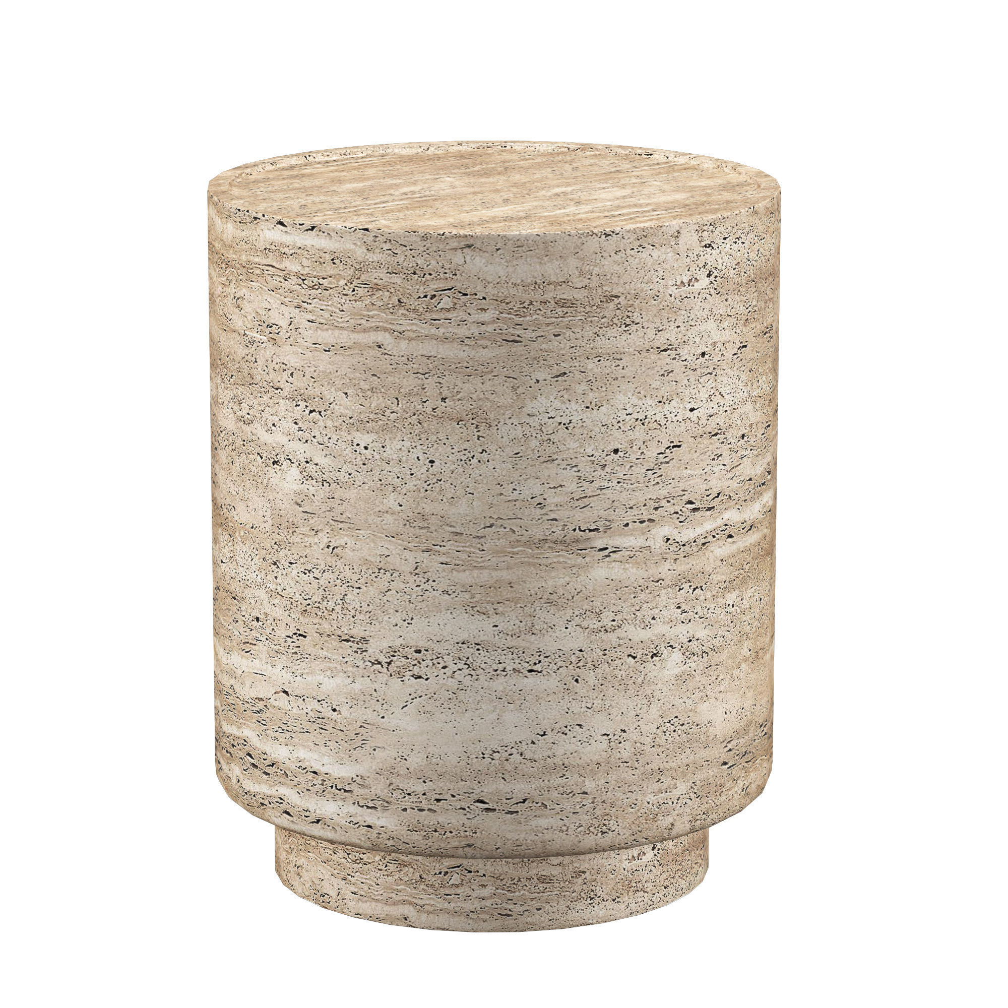 VITOLO CARVED ROUND SIDE TABLE 3D model_1
