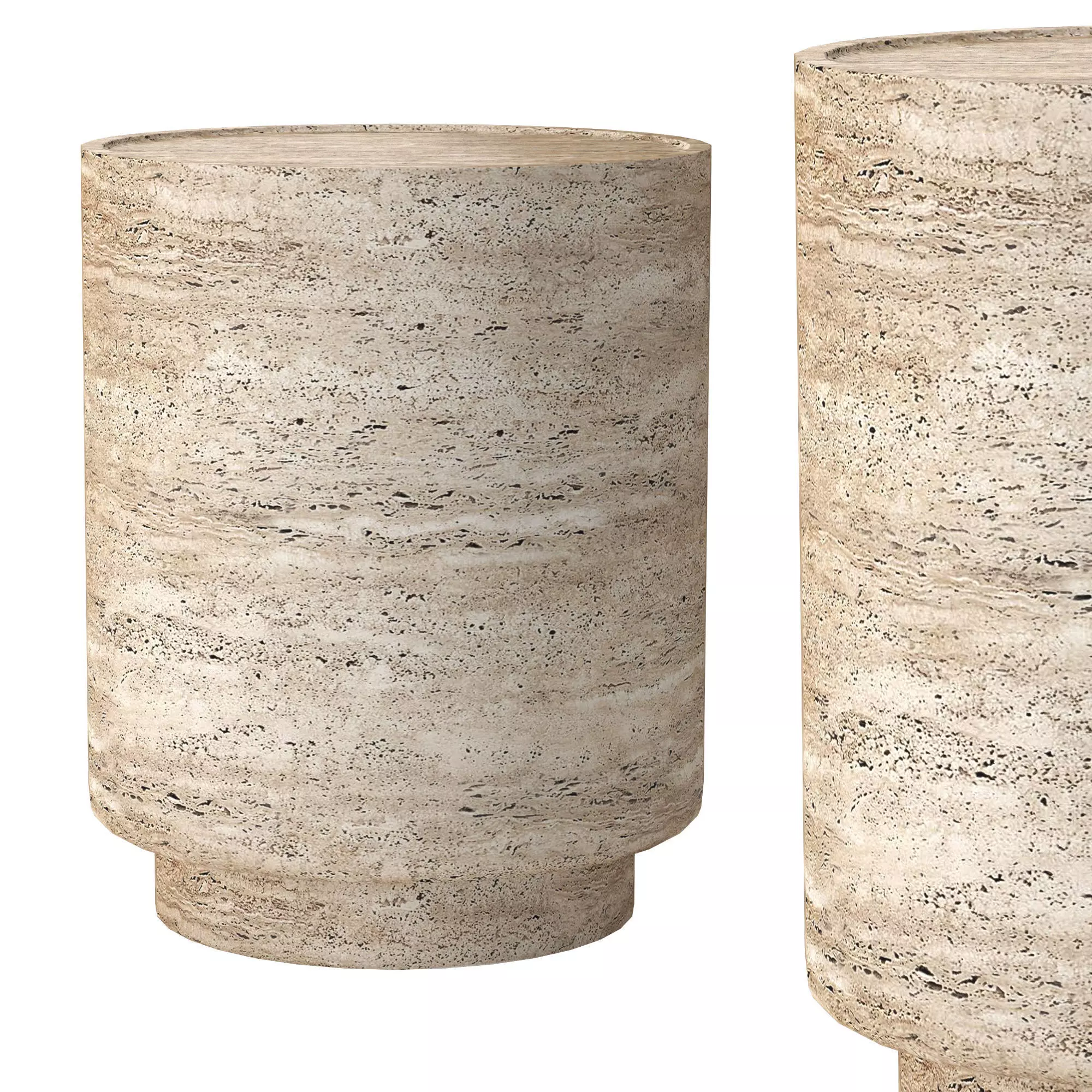 VITOLO CARVED ROUND SIDE TABLE 3D model_0