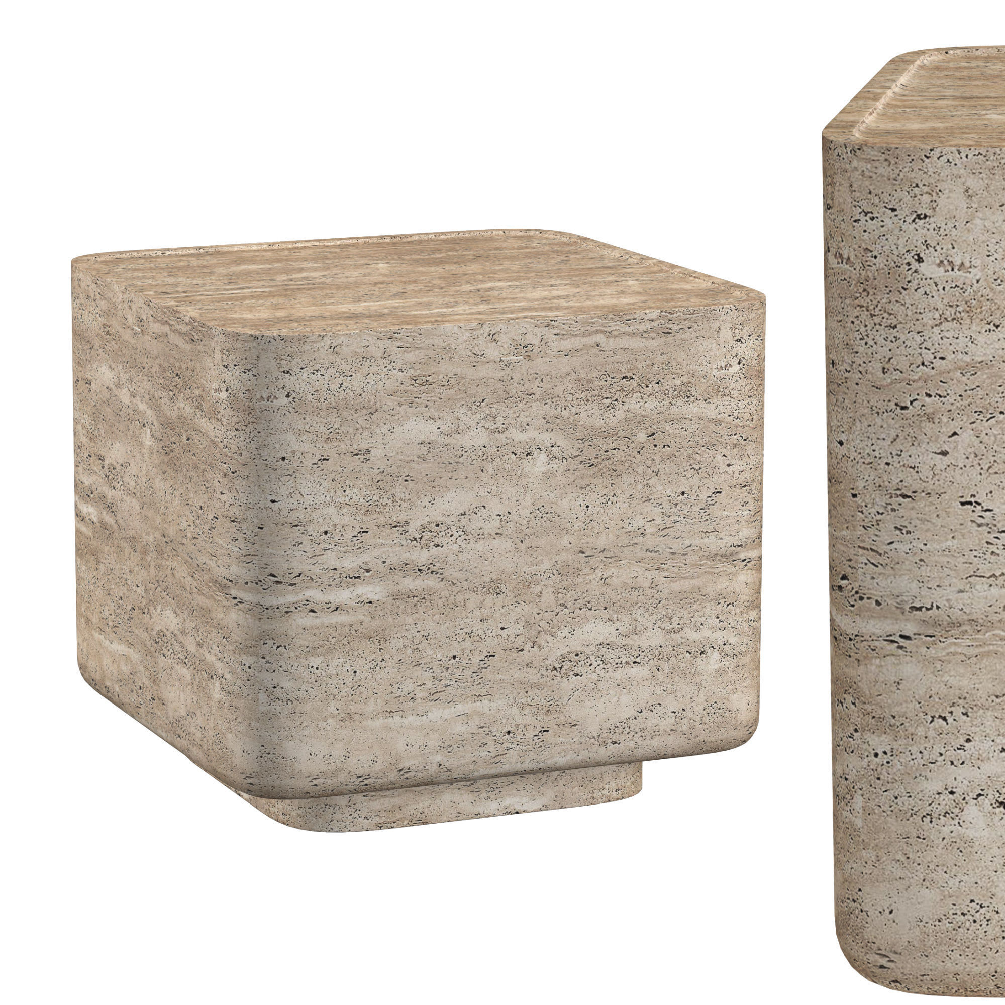 VITOLO CARVED SQUARE SIDE TABLE 3D model_5