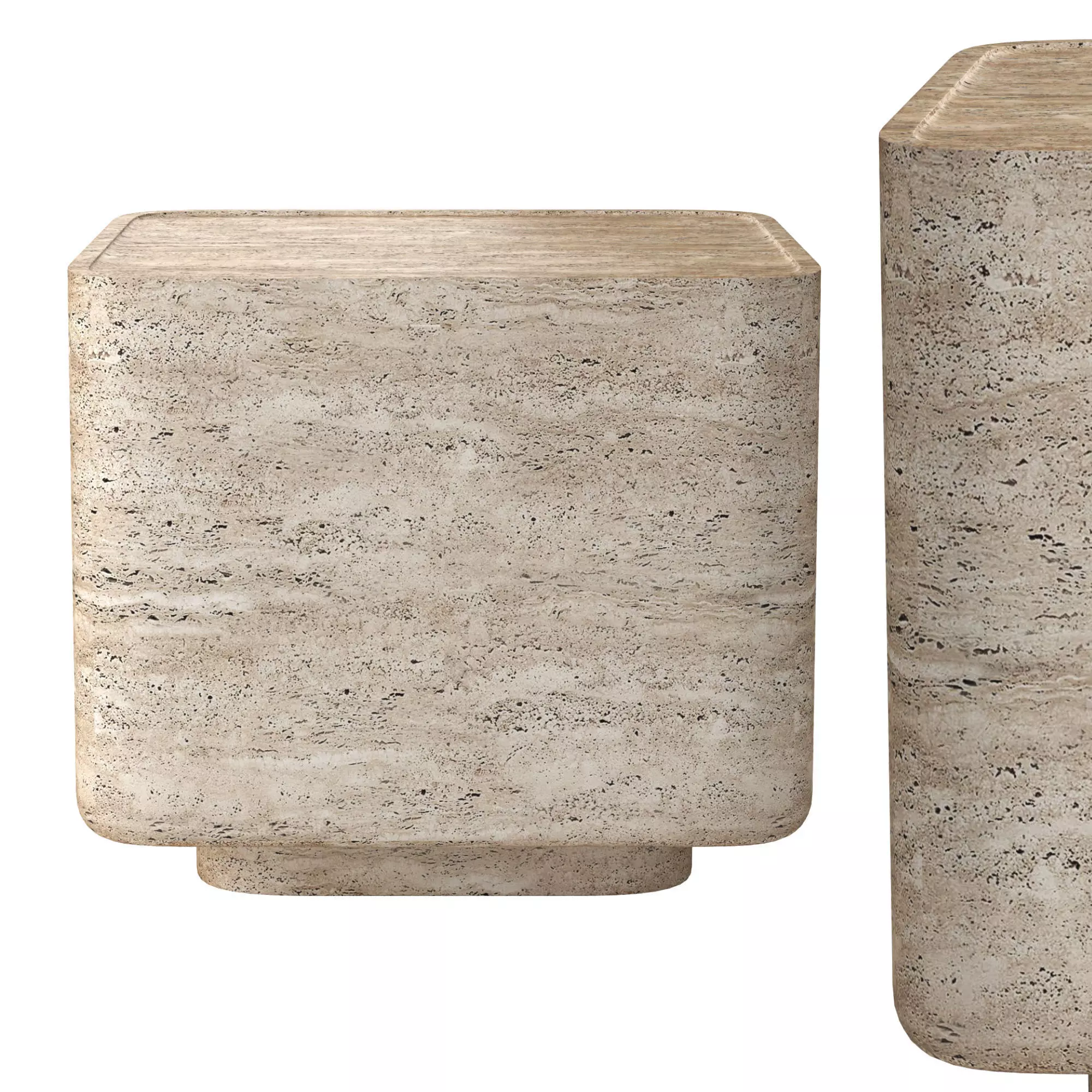 VITOLO CARVED SQUARE SIDE TABLE 3D model_0