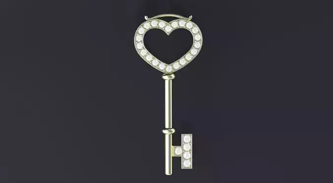 Jewelry Pendant necklace Key 3D print model or CNC