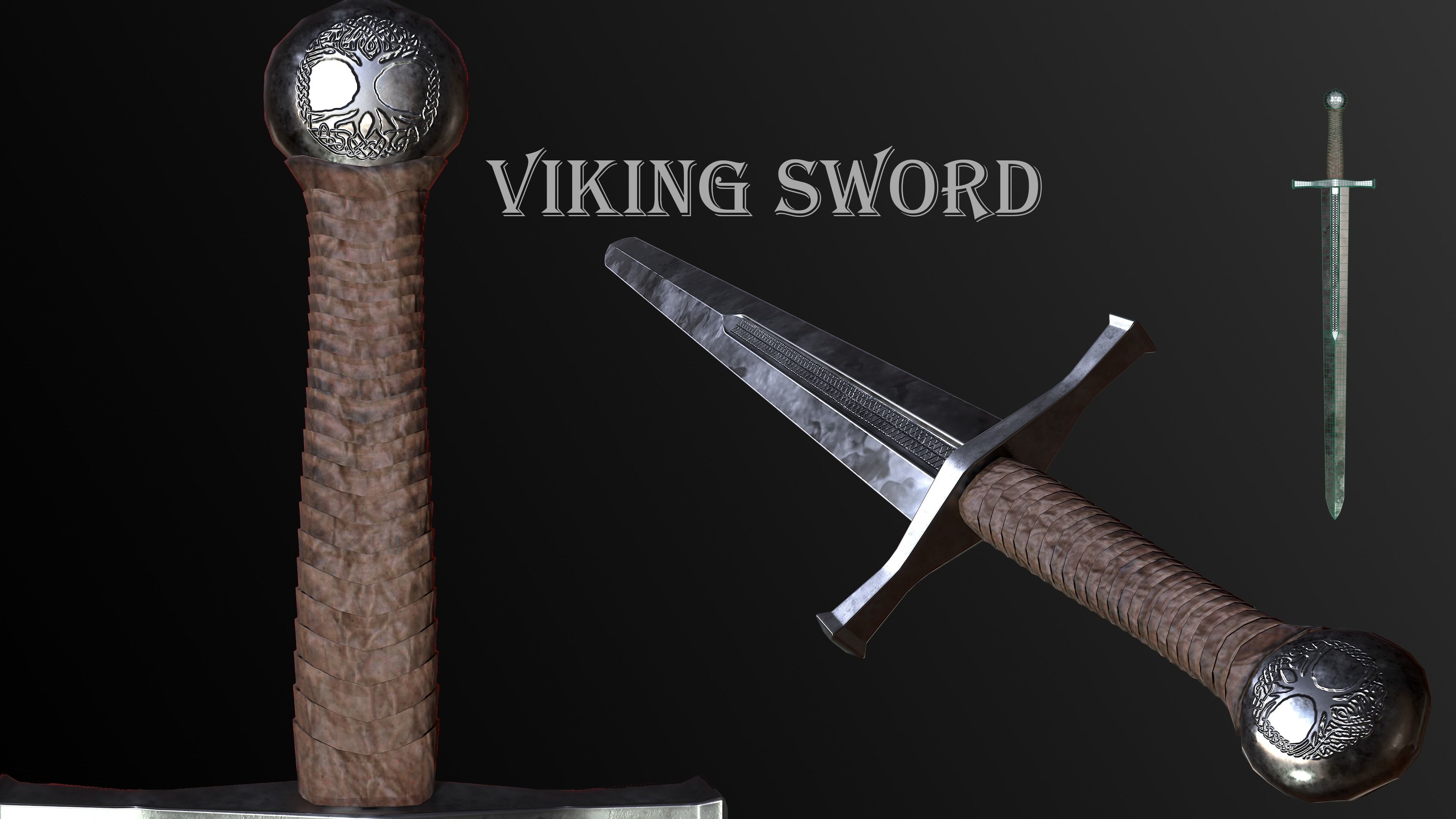 Viking Sword Free low-poly 3D model_4