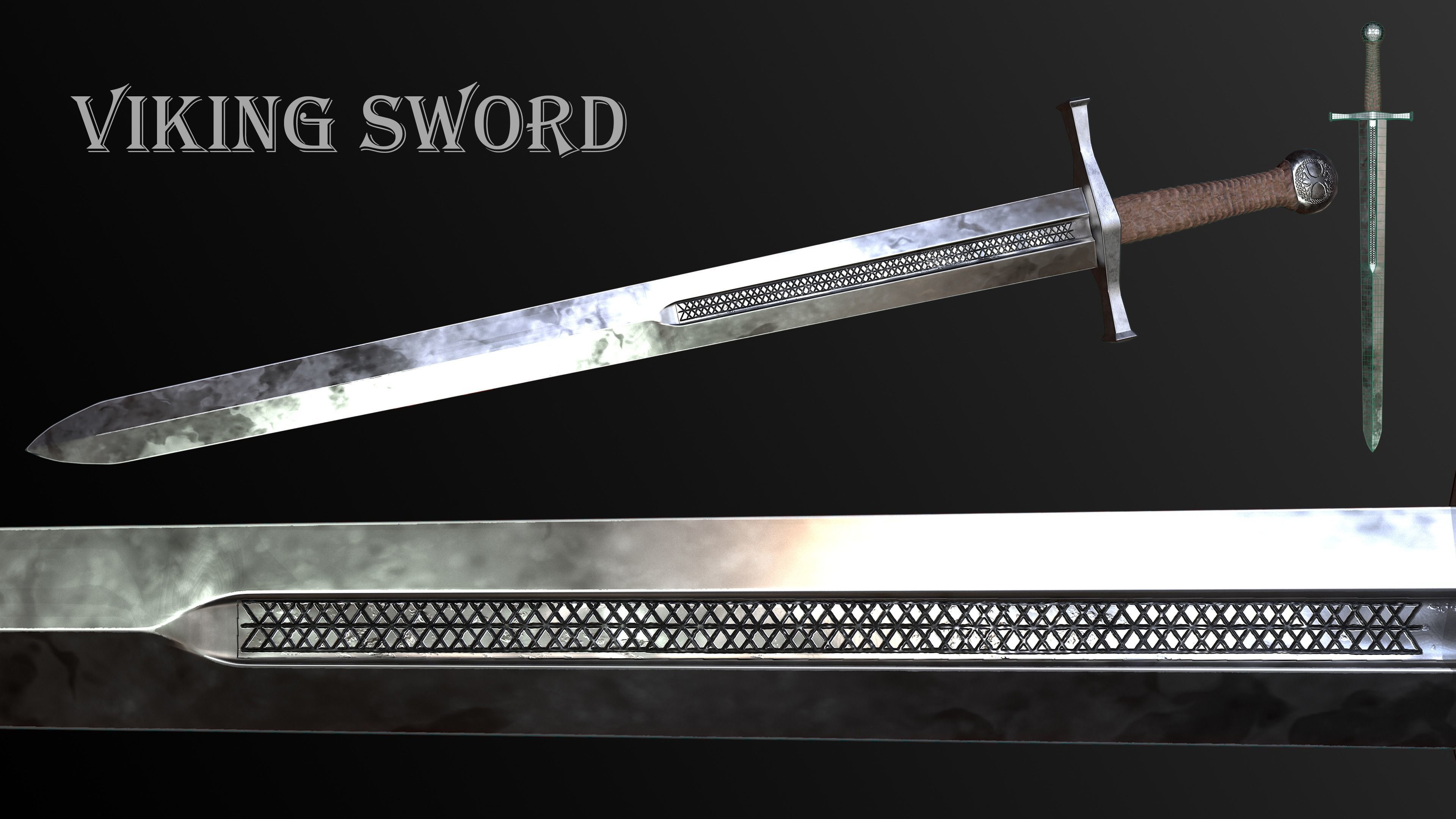 Viking Sword Free low-poly 3D model_3