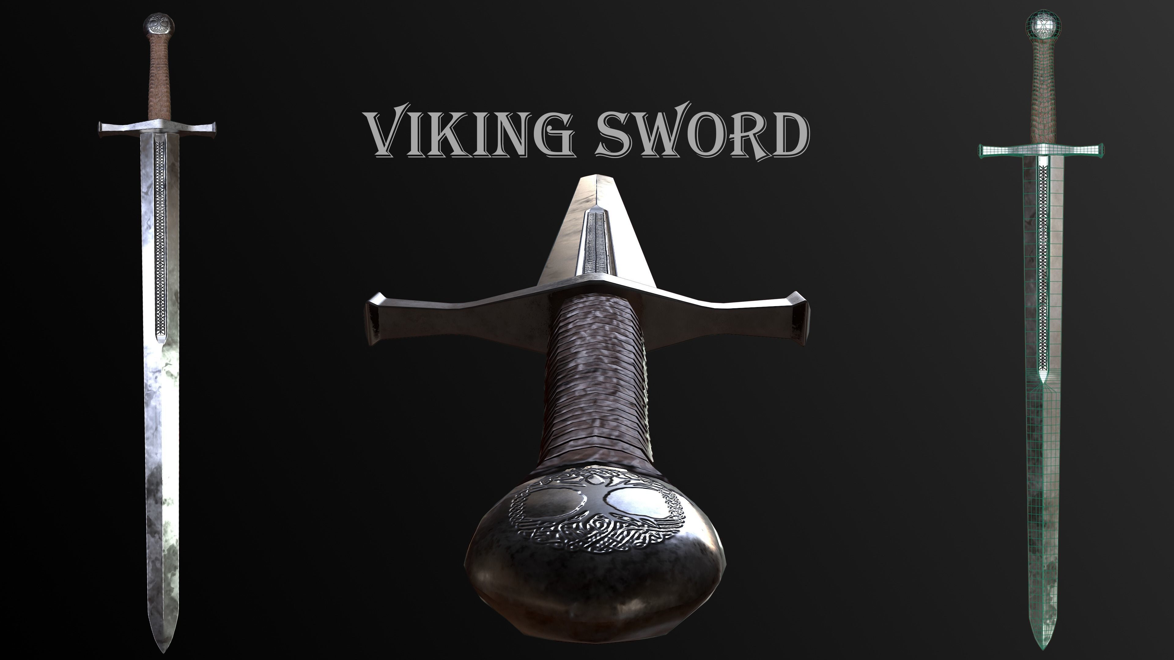Viking Sword Free low-poly 3D model_5
