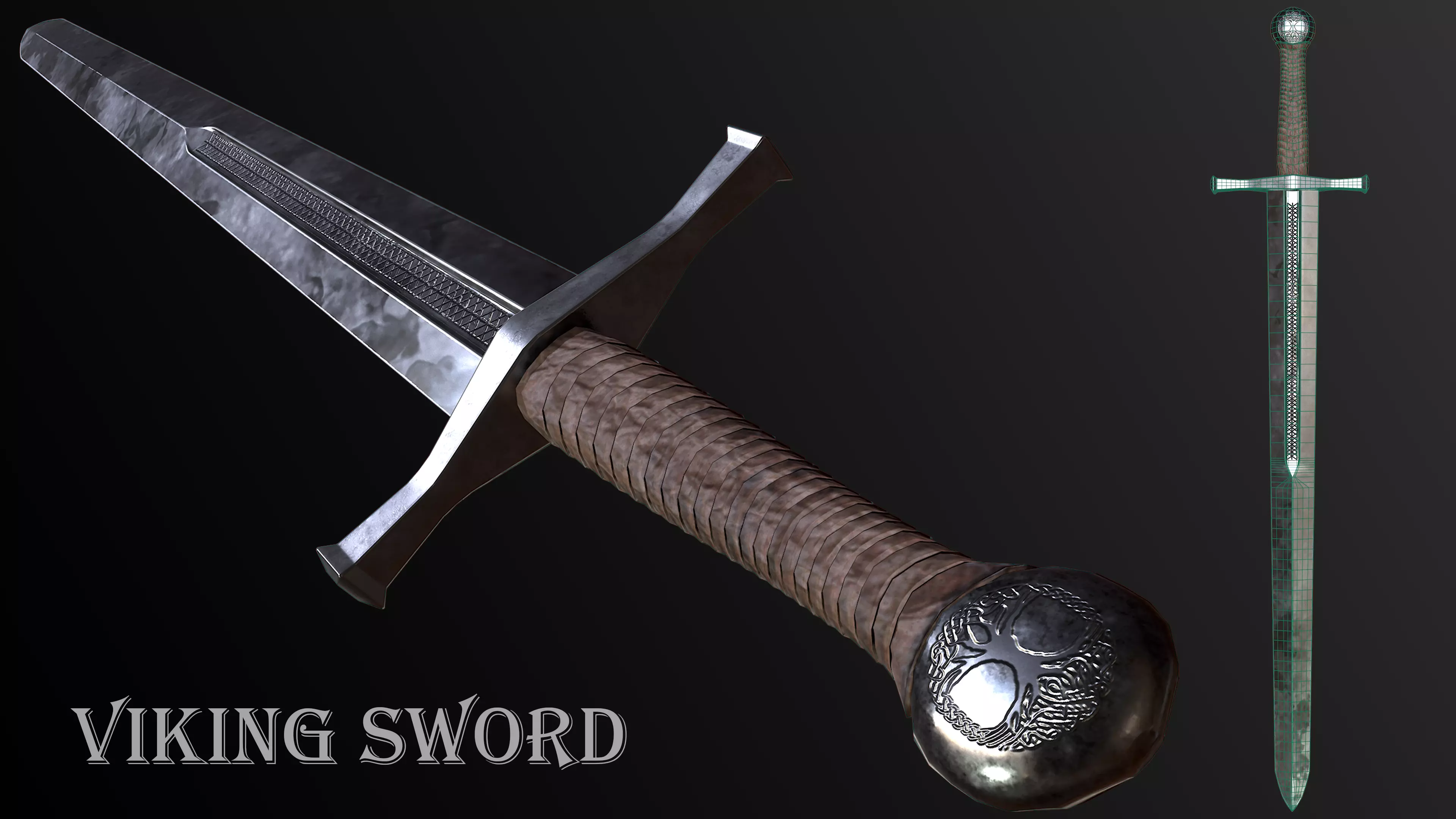 Viking Sword Free low-poly 3D model_0