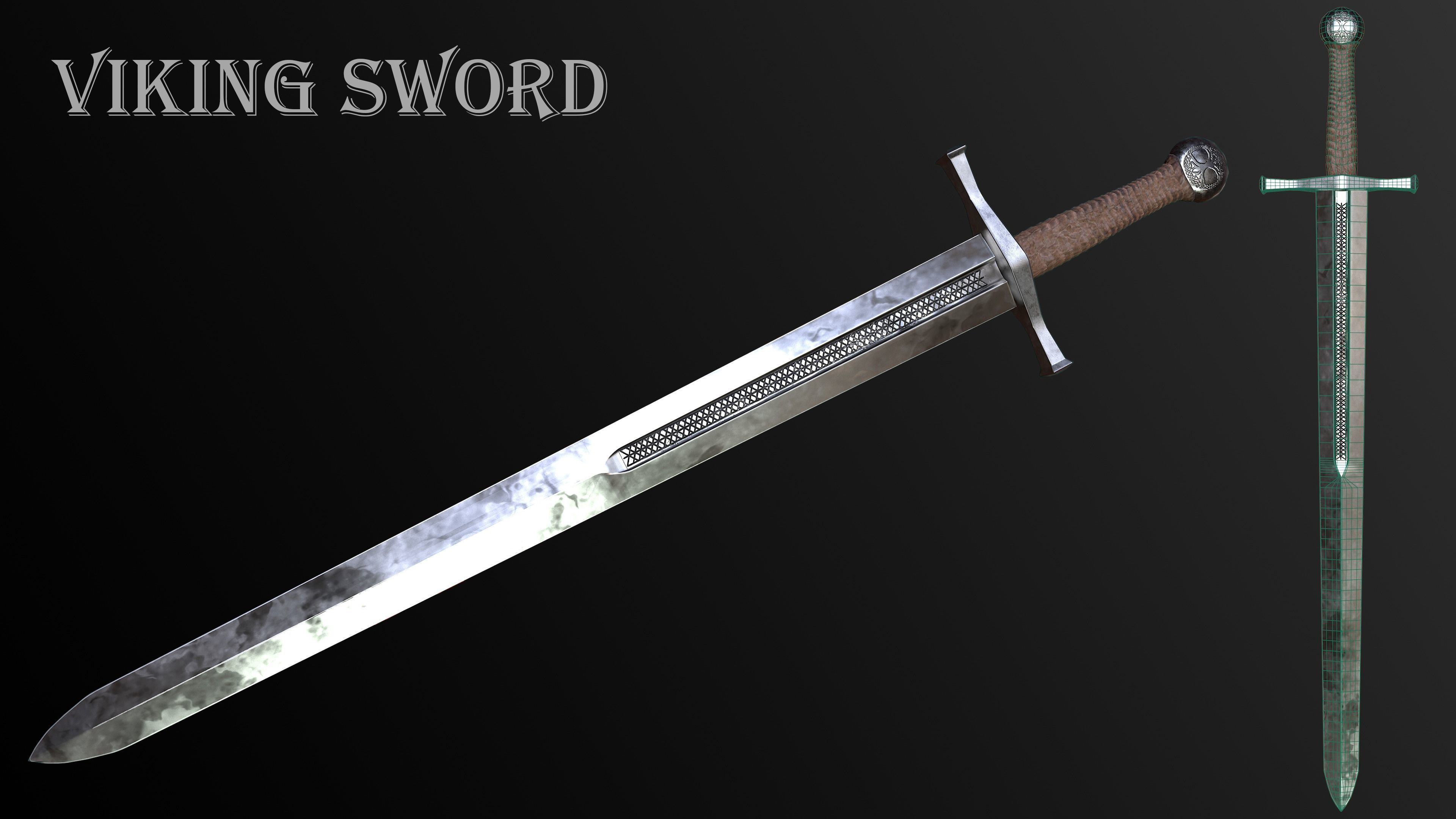 Viking Sword Free low-poly 3D model_2