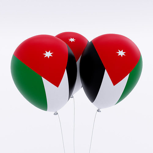 Jordan country balloon low poly 3d model  Low-poly 3D model