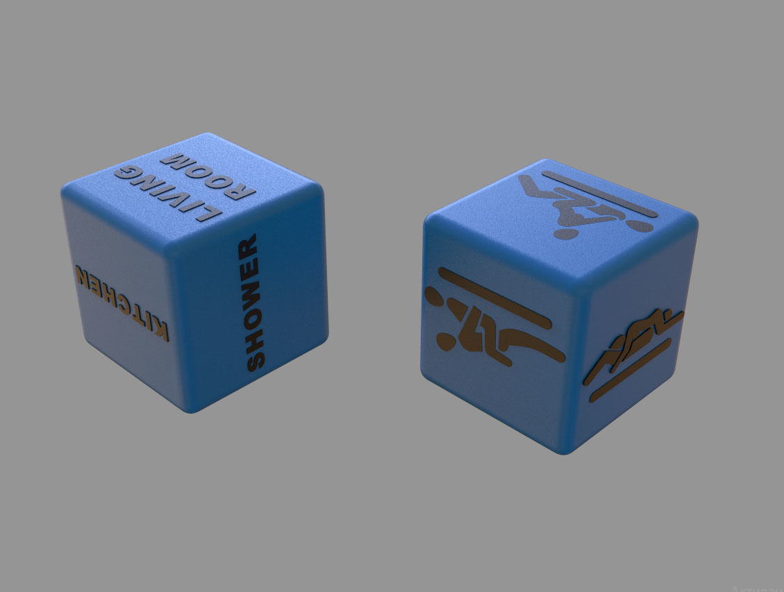dice toy 3D print model_9
