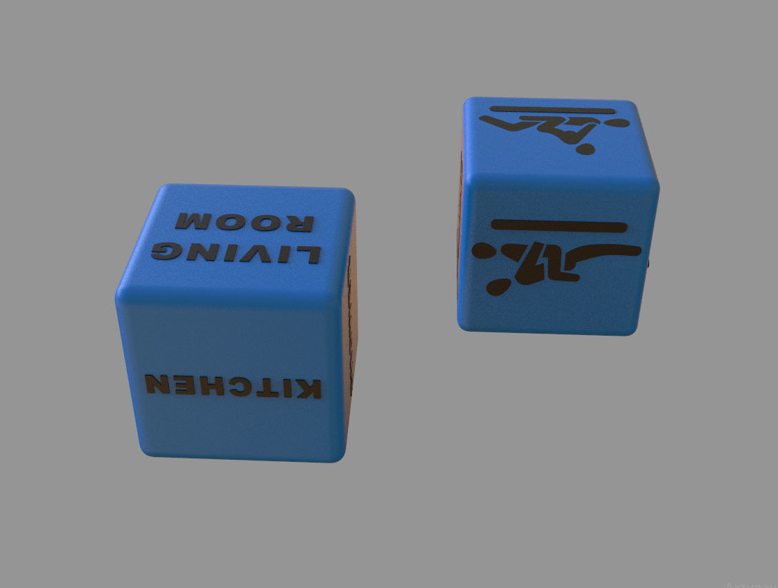 dice toy 3D print model_12