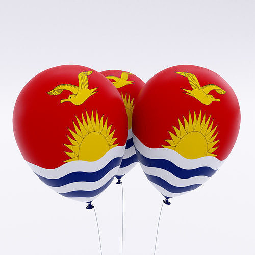 Kiribati country balloon low poly 3d model  Low-poly 3D model