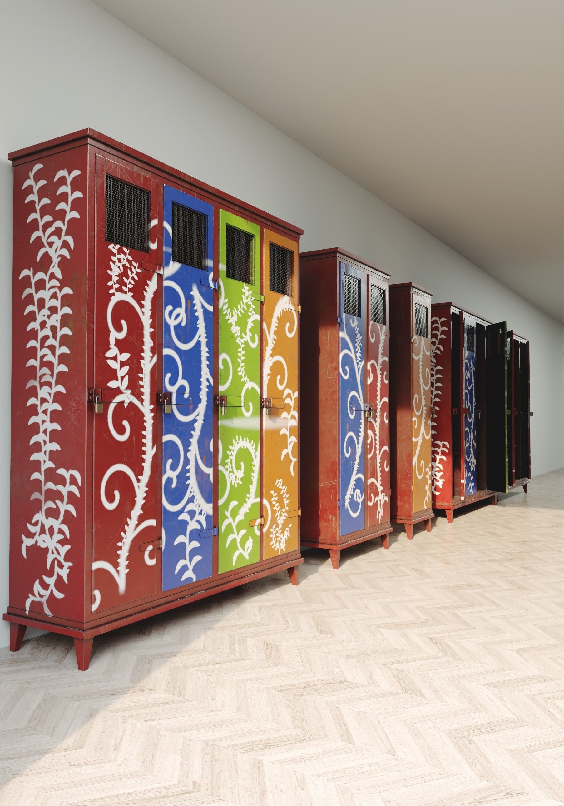 Military Locker Pack 2 Low-poly 3D model_1