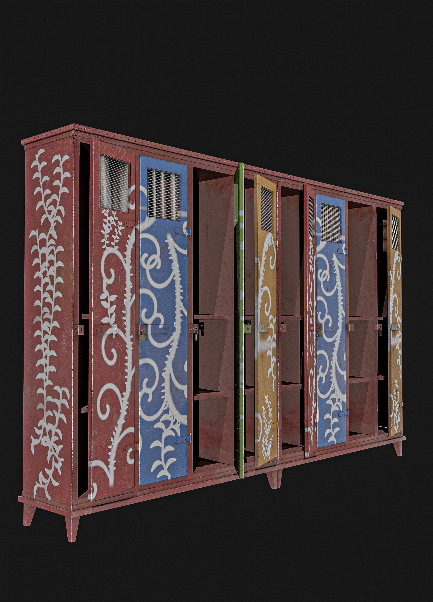 Military Locker Pack 2 Low-poly 3D model_11