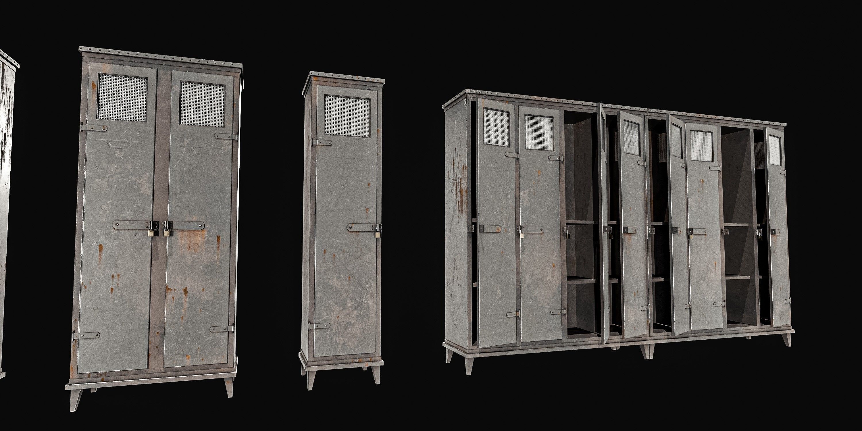 Military Locker Pack 2 Low-poly 3D model_6