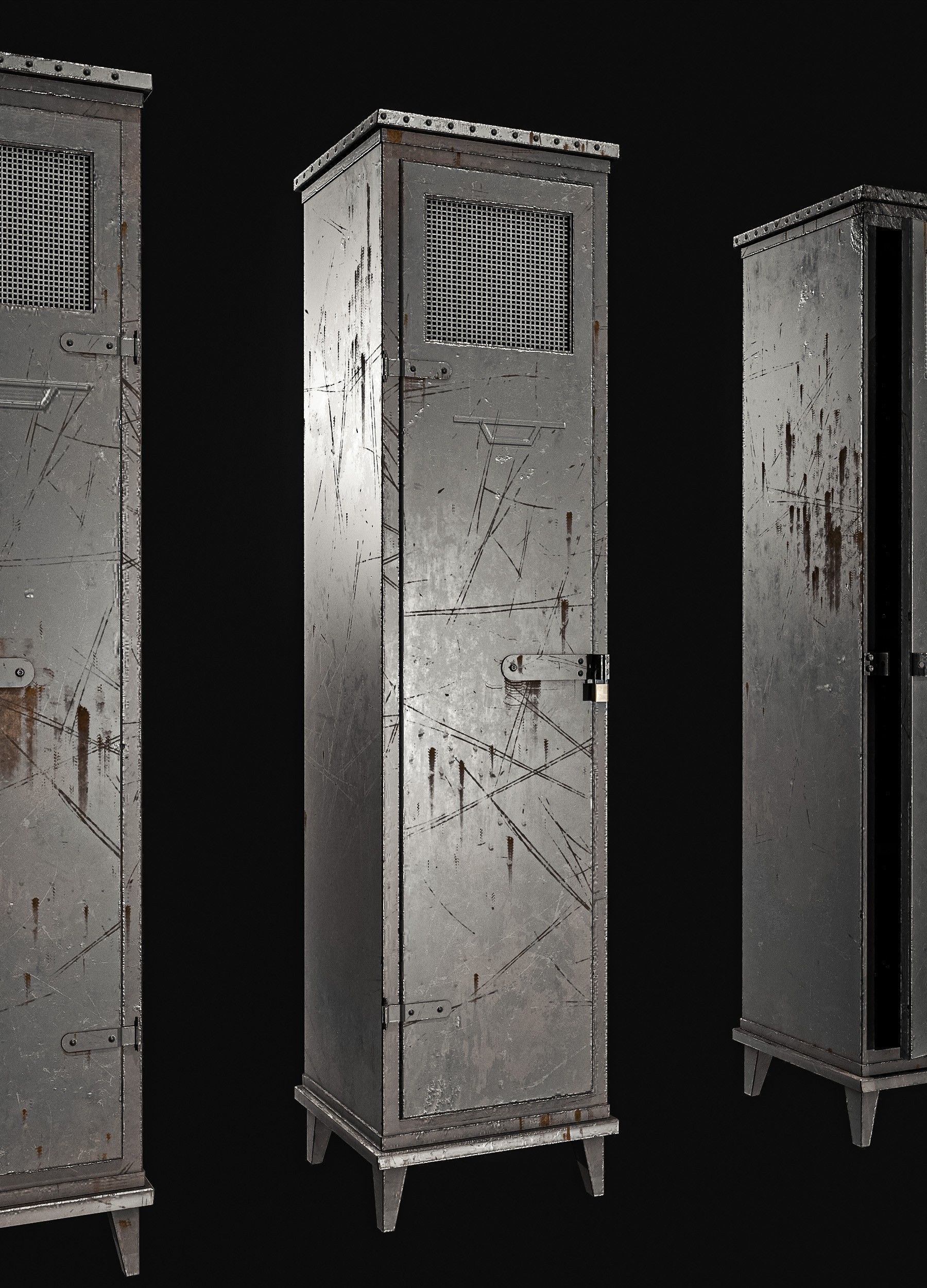 Military Locker Pack 2 Low-poly 3D model_9