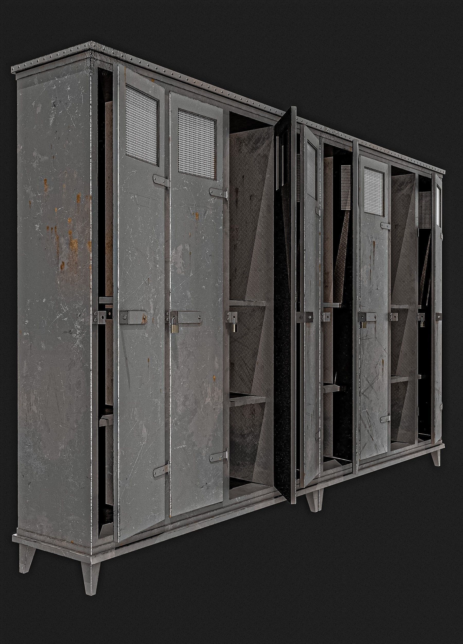 Military Locker Pack 2 Low-poly 3D model_10