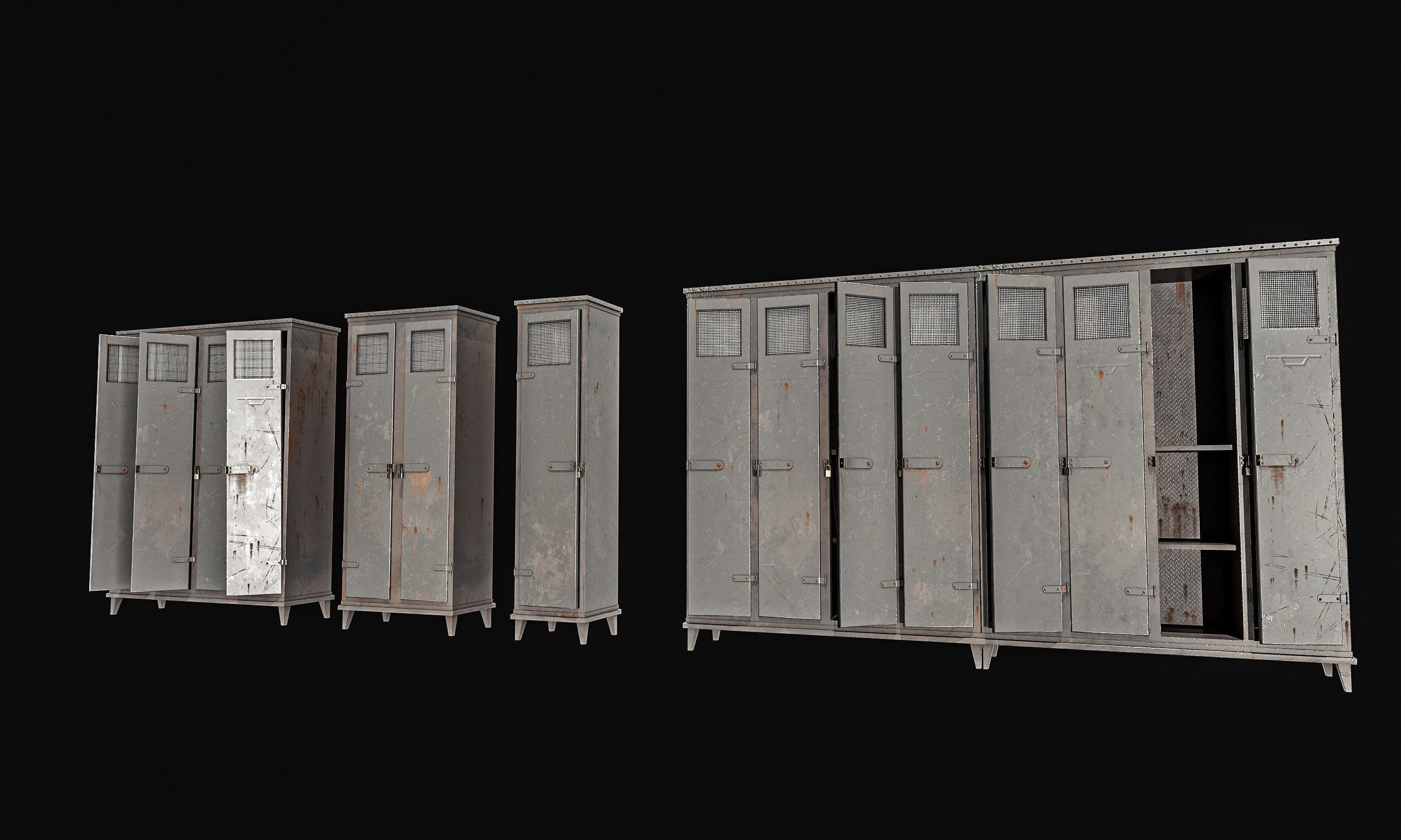 Military Locker Pack 2 Low-poly 3D model_19