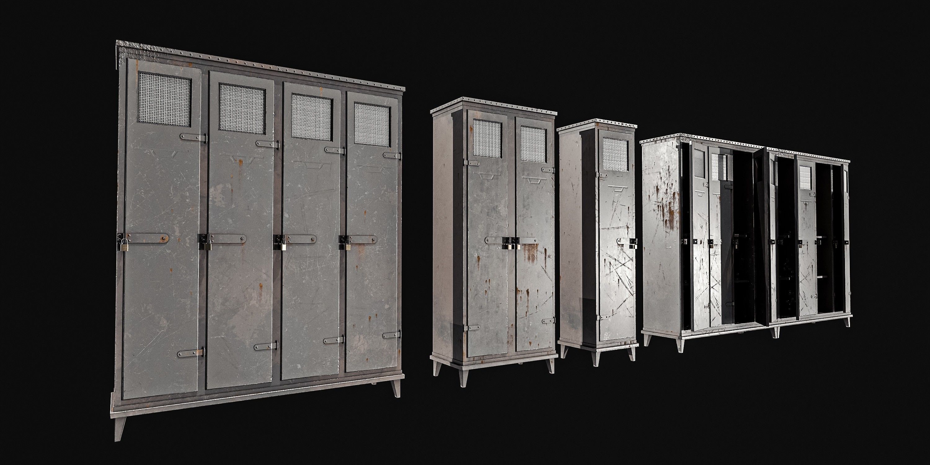 Military Locker Pack 2 Low-poly 3D model_5