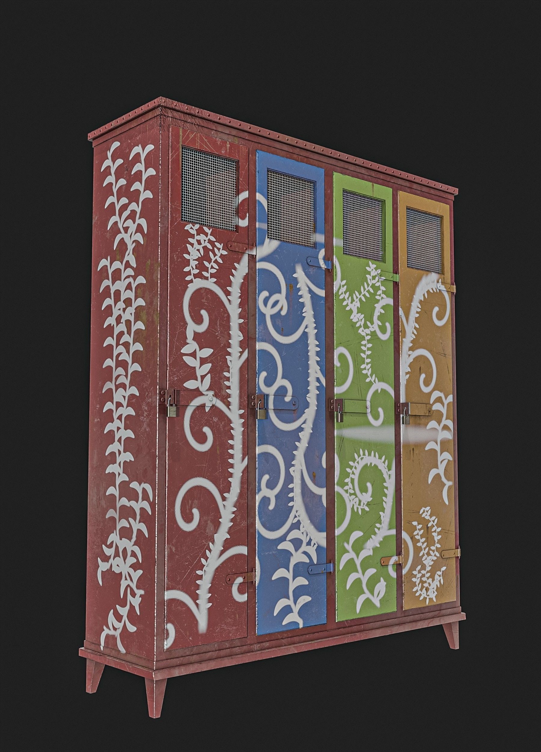 Military Locker Pack 2 Low-poly 3D model_15