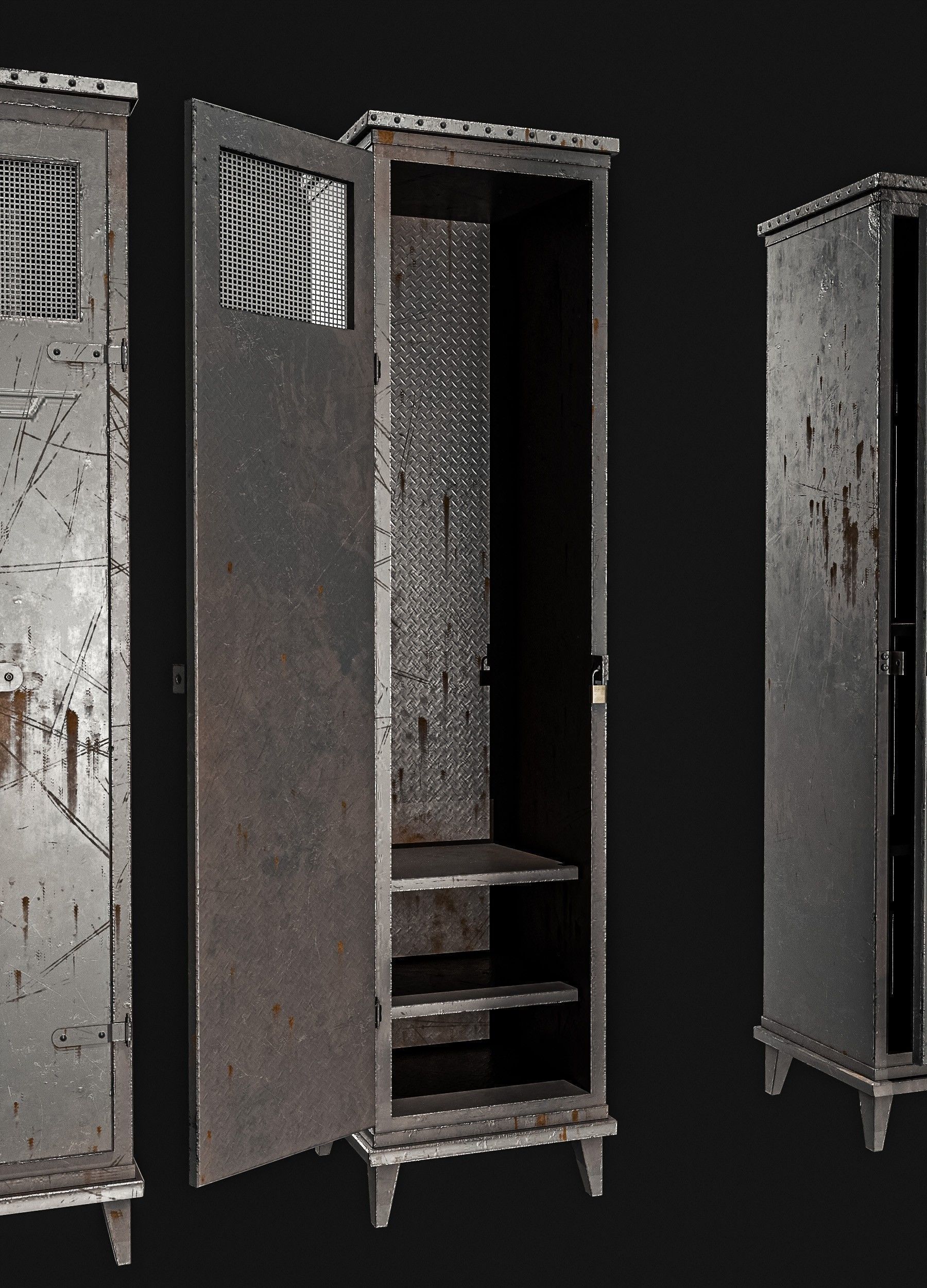 Military Locker Pack 2 Low-poly 3D model_12