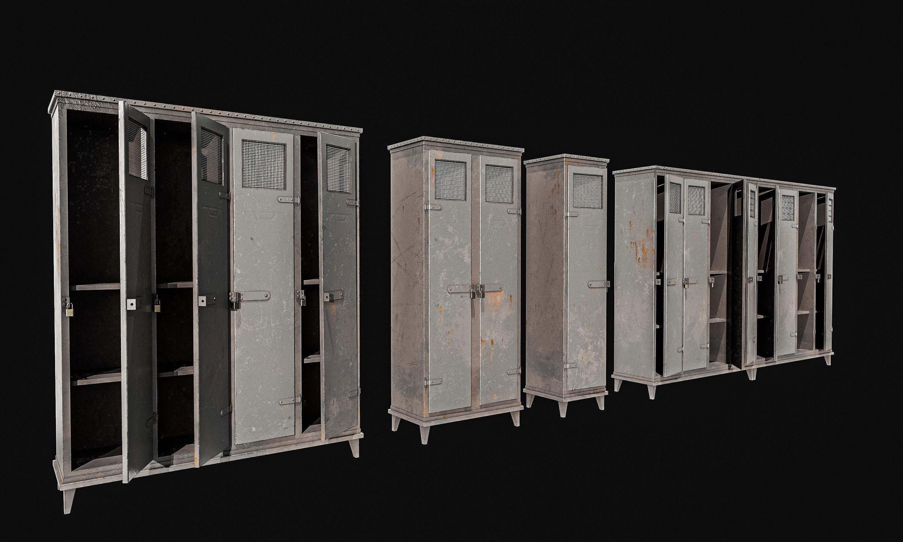Military Locker Pack 2 Low-poly 3D model_18