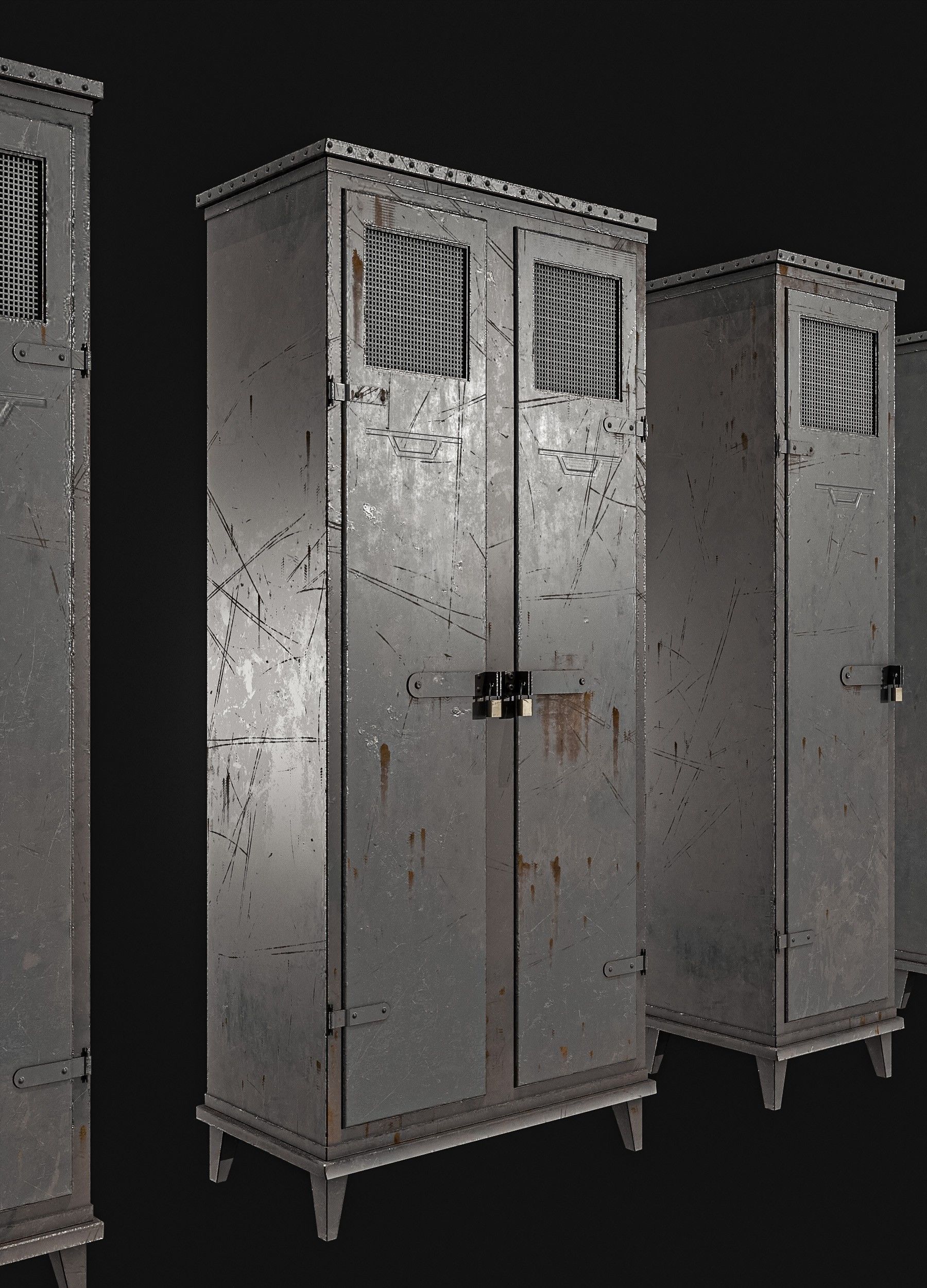 Military Locker Pack 2 Low-poly 3D model_8