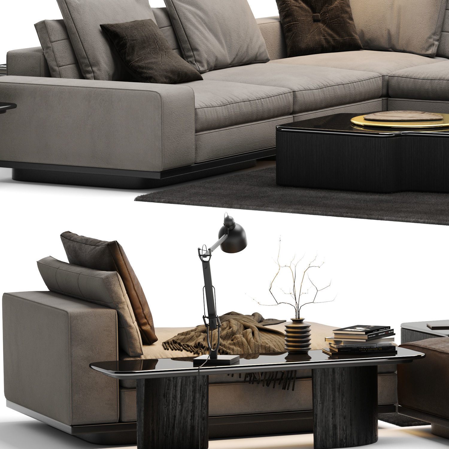 Lawrence Sofa Set 3D model_3