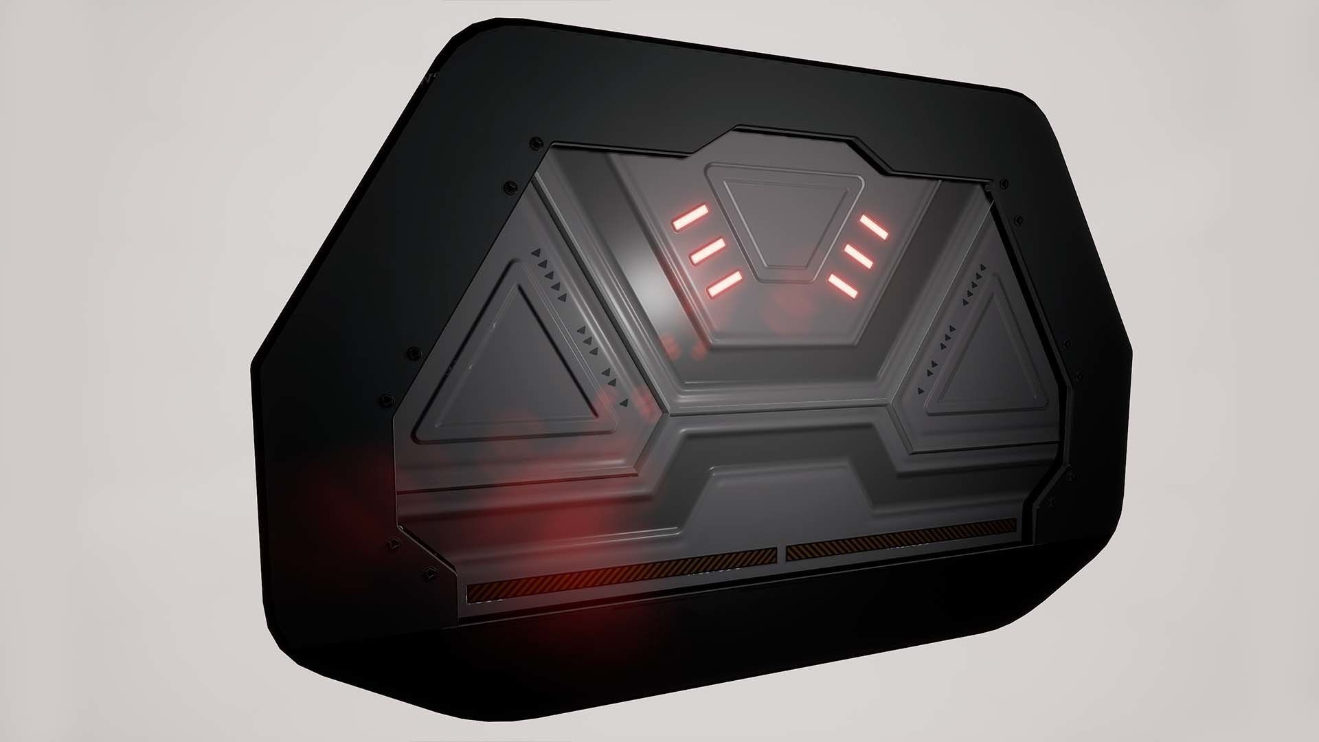 Modular Sci-Fi corridor vol 1 no texture  Low-poly 3D model_12