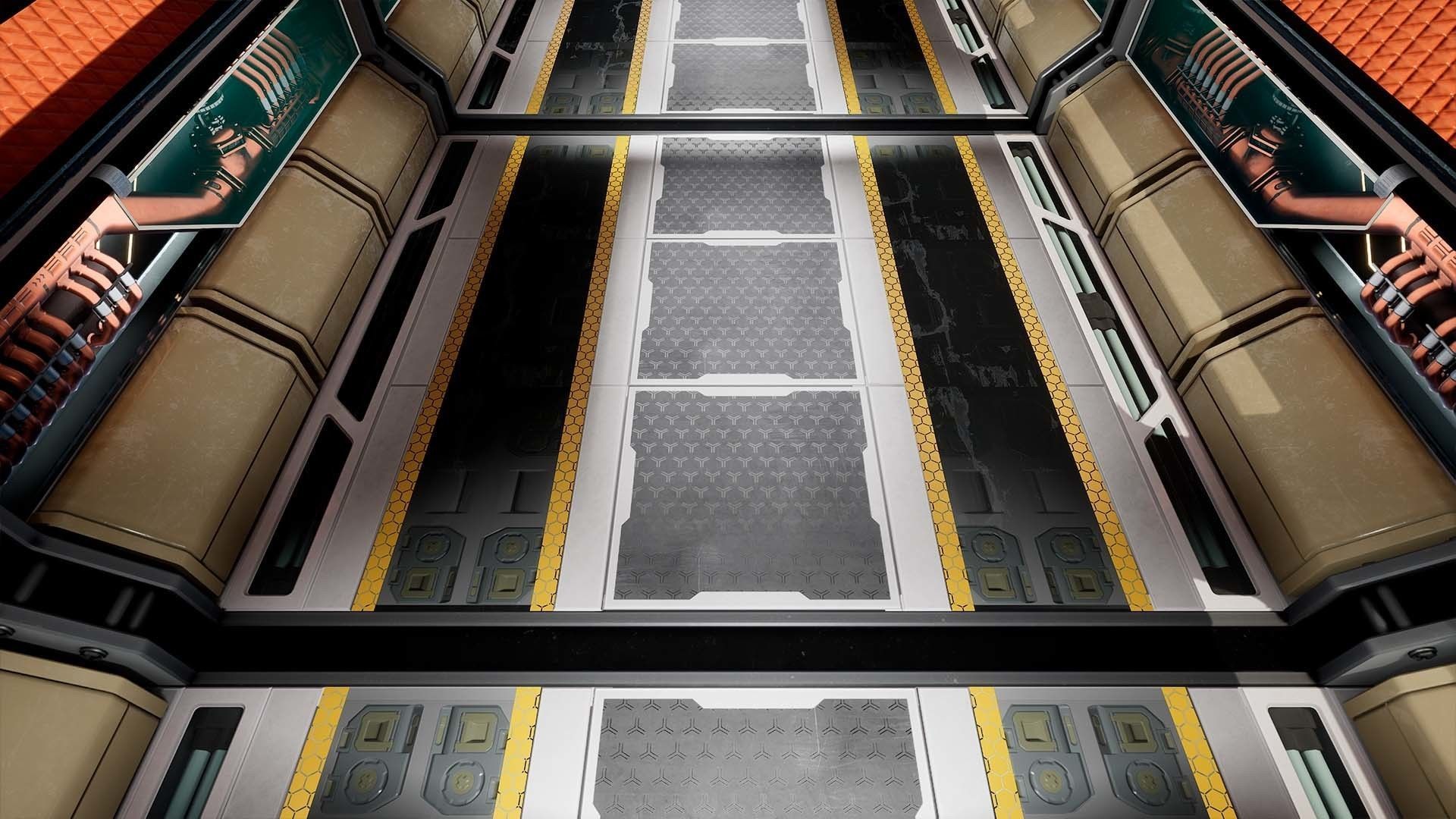 Modular Sci-Fi corridor vol 1 no texture  Low-poly 3D model_3